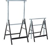 Homcom Set de 2 Caballetes Telescópicos Plegables con Altura Ajustable Sierra de Acero para Mesa Carga 200 kg 68x58x80-130 cm Negro   Aosom España