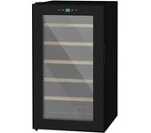 Homcom Nevera Vinos 24 Botellas 65L con Luz LED Pantalla Táctil Nevera para Vinos con Puerta de Vidrio y 5 Estantes de Metal Negro   Aosom España