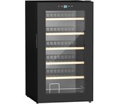 Homcom Nevera Vinos 24 Botellas 65L con Luz LED Pantalla Táctil Nevera para Vinos con Puerta de Vidrio y 5 Estantes de Metal Negro   Aosom España