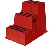Twinco Escalerilla de plástico con peldaños antideslizantes, carga máx. 150 kg, 3 peldaños, en rojo