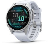 Garmin Fenix 8 AMOLED 43mm Reloj Smartwatch Plateado con Correa de Silicona Blanca