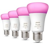 Philips Hue White and Color Ambiance Pack 4 Bombillas LED Inteligentes E27 6.5W RGB