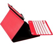 SilverHT Funda Universal Gripcase Bluetooth 3.0 Roja + Teclado para Tablets 9" - 10.1"