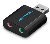 Tarjeta de Sonido Vention VAB-S17-B USB 2.1 canales 16 bit reducción de ruido negra