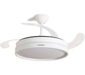 InnovaGoods Keteez Ventilador de Techo con Luz LED y 4 Aspas Retráctiles 72W Blanco
