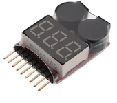 Medidor de voltaje de batería Probador Monitor de batería Alarma de zumbador para batería de 1S-8S Lipo