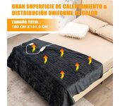 Costway Manta Eléctrica Franela de Calentamiento 9 Ajustes de Calor Temporizador 9H Lavable a Máquina con Mando a Distancia 180 x 131,5 cm Gris