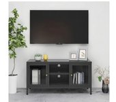 vidaXL Mueble Para El Televisor Acero Y Vidrio Gris Antracita 105x35x52 Cm