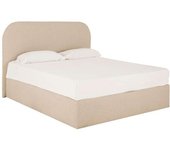 Decowood Cama con canapé beige para colchón 160x200cm