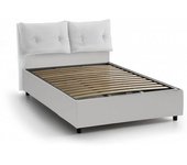 Talamo Italia Cama queen size en ecopiel blanca 120x190 cm