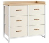 SONGMICS Cómoda infantil con 6 cajones de color beige