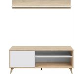 Usinestreet Mueble para tv y repisa mural - l135 cm - blanco