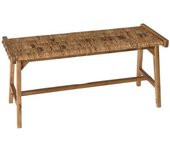 MACABANE Banco con asiento de abacá natural de 100 cm