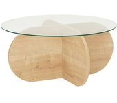 Concept Usine Mesa de centro de madera con tapa de cristal