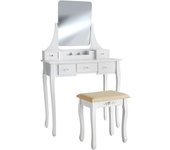 Tectake Tocador clara con taburete madera mdf blanco