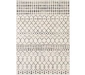 Livabliss Alfombra bereber étnico blanco/negro 130x170