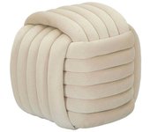Mauro Ferretti Puf trenzado de terciopelo crema cm 45x45x45