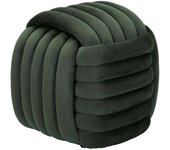 Mauro Ferretti Puf trenzado de terciopelo verde cm 45x45x45