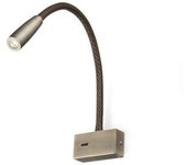 FARO BARCELONA Aplique led flexible metal cuero bronce 40cm