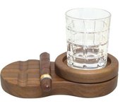 Aulica Vaso para whisky 310ml con bandeja de madera