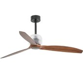 FARO BARCELONA Ventilador con luz nogal policarbonato 128cm