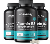 OnEnergy 3x Vitamina B3 500 mg - nicotinamida, en total 720 cápsulas