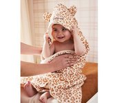 VERTBAUDET Capa de baño personalizable de gasa de algodón LOVELY LEO avellana