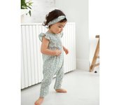 VERTBAUDET Conjunto de mono + cinta del pelo estampados para bebé niña verde medio estampado