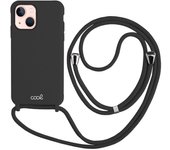 Cool Funda Cordón Liso Negro para iPhone 13