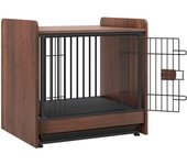 Costway Caseta de Madera para Perros con Bandeja Extraíble Puerta Bloqueable para Perros Pequeños y Medianos 62×49,5×61 cm Marrón