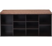 Costway Banco Zapatero con Asiento de Cojín Banco para Cambiar Zapatos Estantería para Pasillo Entrada Dormitorio Salón 104 x 30 x 48 cm