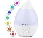 Orbegozo HU 2013 - Humidificador, luces de 7 colores, 1,3 L de capacidad, proyecta vapor frío, área de acción 20 m2, bandeja para aceite aromático, caudal de vapor regulable, 18 W, Color Azul