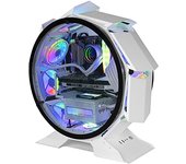 Mars Gaming MCORB Blanco Caja PC Gaming Micro-ATX XL Diseño Circular Custom Doble Cristal Templado