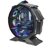 Mars Gaming MCORB Negro Caja PC Gaming Micro-ATX XL Diseño Circular Custom Doble Cristal Templado