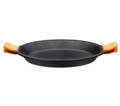 BRA Efficient Paellera, Negro, Diámetro superior 32 cm, Diámetro base 25,4 cm, Altura 4.1 cm