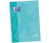 Oxford, Cuaderno A4 cuadrícula 5x5, tapa dura, 5 bandas color, 120 hojas microperforadas, color ice mint