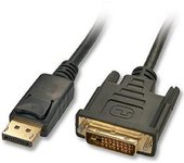 Lindy 41490 adaptador de cable de vídeo 1 m DVI-D DisplayPort Negro
