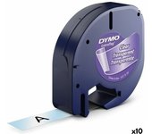 Cinta laminada para rotuladoras dymo 12267 12 mm x 4 m transparente plástico negro (10 unidades)