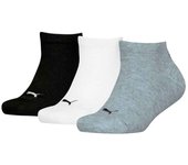 Calcetines puma plain sneaker infantil gris/blanco/negro pack