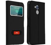 Funda Honor 6A libro con doble ventana Carcasa de silicona - Negro