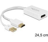 DeLOCK 62496 adaptador de cable HDMI-A, USB-A Displayport Blanco