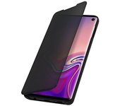 Funda Efecto Espejo Samsung Galaxy S10 Tapa translúcida F. Soporte - Negra