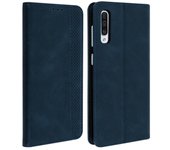 Funda cartera Samsung Galaxy A50, efecto cuero vintage, F. Soporte - Azul osc