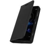 Funda Sony Xperia XZ2 Compact de cuero billetera Función soporte - Negra