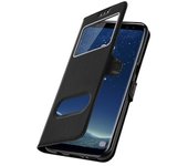 Funda Samsung Galaxy S8 libro con doble ventana Carcasa de silicona - Negro