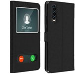 Funda Huawei P30 con doble ventana Carcasa de silicona - Negro