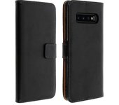 Funda libro cartera para Samsung Galaxy S10 Plus de cuero F. Soporte - Negra