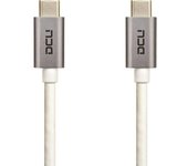 DCU CABLE PLATA BLANCO CONEXI?N USB TIPO C 3.1 A TIPO C 3.1 CARGA Y TRANSFERENCIA R?PIDA 1.2M