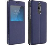 Funda libro Huawei Mate 10 Lite con ventana carcasa rígida - Azul oscuro