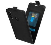 Funda Huawei P20 Lite tapa vertical billetera Carcasa silicona - Negro